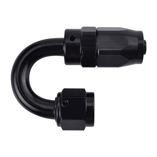 EVIL ENERGY 4AN Hose End Fitting 180 Degree Swivel for CPE Braided Hose Black - size: 4AN, style: 180 Degree