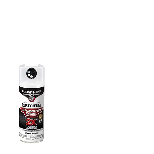 Rust-Oleum 2X Automotive Enamel 5-in-1 Spray Paint, Gloss White - color: Gloss White, size: 12 Ounce (Pack of 1)