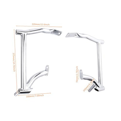 Saddlebag Guard Crash Bar Tip Over Saddle Bag Crash Bar Fit for Harley Street Glide FLHX Road Glide FLTRX Road King FLHR Electra Glide Ultra Limited CVO 09-25 Decorative Spacers Coloured - style: Saddlebag Guards with Decorative Spacers Coloured