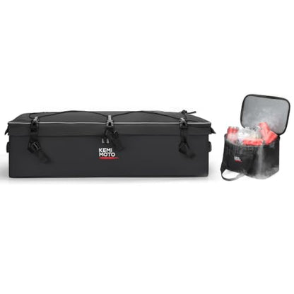 KEMIMOTO ATV Gear Bag for Front Rear Rack, 73L Storage Bag with 12L Cooler - color: Black