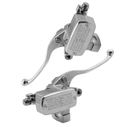 GXARTS 1 Pair Brake Master Cylinder Set Clutch Chrome Levers Compatible with Honda Shadow VTX1800 Compatible with Kawasaki Vulcan for Yamaha Road Star for Suzuki 1990-2007 25mm Left & Right