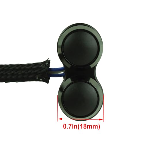 2 Buttons Aluminum Motorcycle Handlebar Switch Turn Signal Horn Headlight Starter Power Control for 7/8 inch bar Bobber Cafe Racer Chopper (Black, Fit 7/8 inch Handlebar) - size: Fit 7/8 inch Handlebar