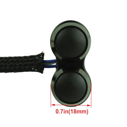 2 Buttons Aluminum Motorcycle Handlebar Switch Turn Signal Horn Headlight Starter Power Control for 7/8 inch bar Bobber Cafe Racer Chopper (Black, Fit 7/8 inch Handlebar) - size: Fit 7/8 inch Handlebar