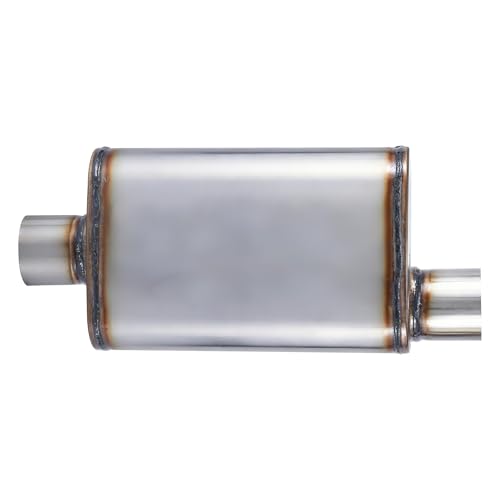 Exhaust Muffler Universal 2.5" Inlet/Outlet, Overall Length 20" 409 Stainless Straight-Through Performance Muffler for Cars Trucks - size: 2.5" Inlet/Outlet