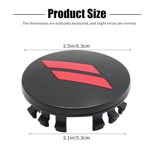 MDEOOSKY 4Pcs 6CZ27RM8AA 63mm 2.5" Wheel Center Cap Covers, Replacement for Dodge Charger, Challenger, Durango Replace 6CZ27DX8AA (Red) - color: Red