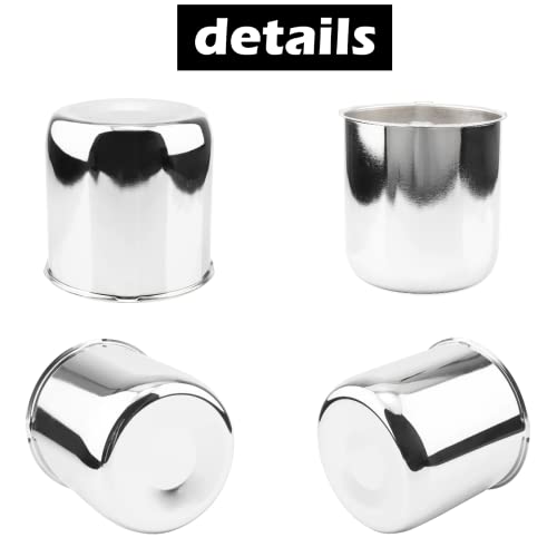 4Pcs 4.88" OD 4.76" H Push Through Trailer Wheel Center Cap for Rim - color: Chrome, size: 4.88" Hub 4.76" H
