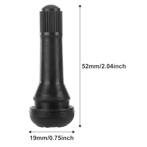 Elsjoy 100 Pack TR414 Tire Valve Stems, Tubeless Rubber Snap-in Tire Valve Stem, Short Black Tire Valve Stem, Fits 0.453 Inch Rim Holes on Standard Vehicle Tires - size: TR414