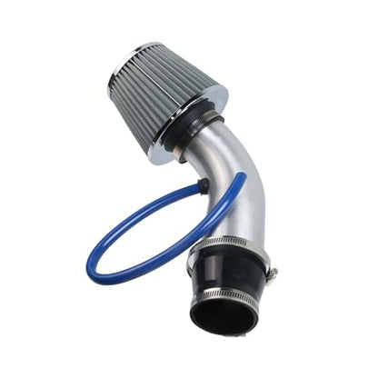 Modengzhe Cool Air Intake Kit, 3" Universal Induction Flow Tube Kit, Silver - color: Silver
