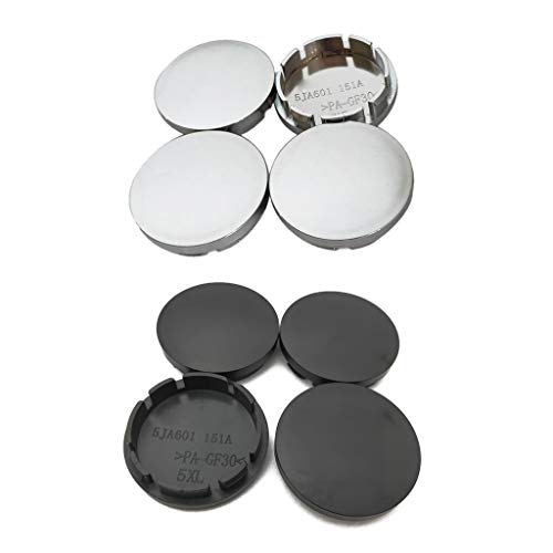 4 Pcs/Set Black/Silver 56mm Universal Car Wheel Center Hub Caps ABS Caps Vehicle Decor
