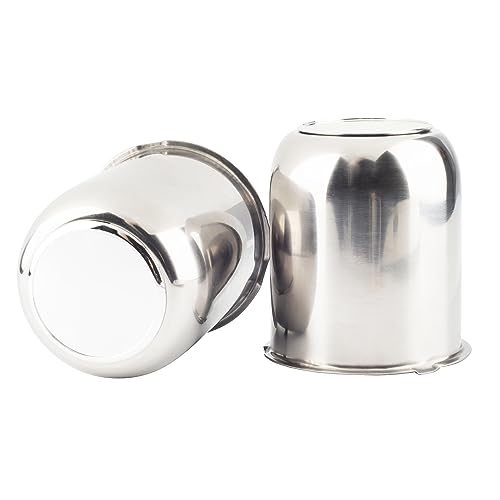 2Pcs 3.19" OD 3.62" H Trailer Wheel Center Caps with Removable Top - color: Mirror Polished, size: 3.19" OD 3.62" H
