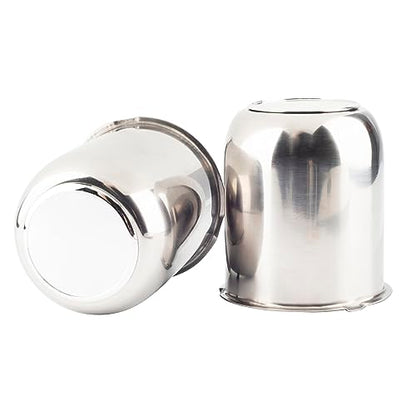 2Pcs 3.19" OD 3.62" H Trailer Wheel Center Caps with Removable Top - color: Mirror Polished, size: 3.19" OD 3.62" H