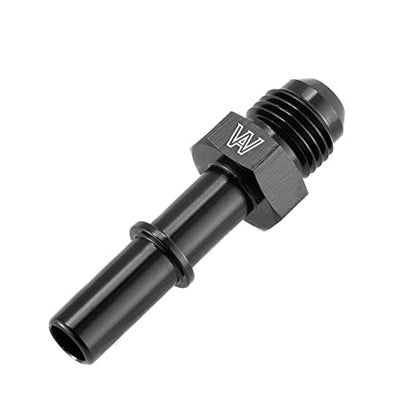 Quick Connect Male 3/8 Fuel Rail Hose to 6AN Adapter Fitting LS1 LS3 GM T-6061 Aluminum Black
