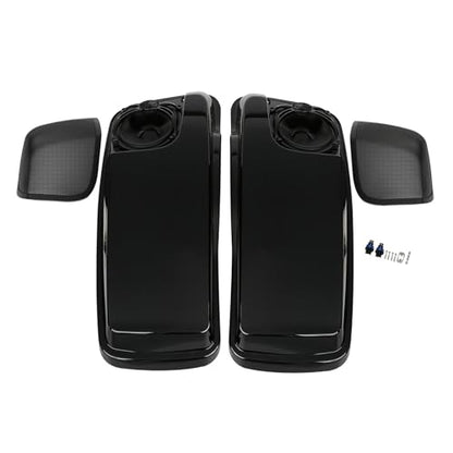 XMT-MOTO Hard Saddlebag Lids W/ 5"X7" Speakers Fit for Harley Touring - style: Black Dual 5x7 Speaker Saddlebag Lids 4 Speakers (14-later)