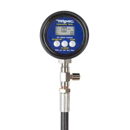 Mityvac MV5535 Digital Diesel Compression Test Kit Memorizes The Peak Compression Value for Each Cylinder up to 12 Cylinders, Powered by 9-Volt Battery, Black