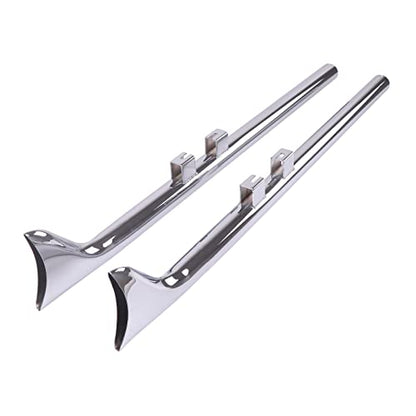 SHARKROAD 39 Inch Fishtail Exhaust for Harley Davidson - style: HDFT-3995C, 39" Chrome