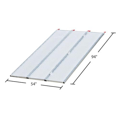 Black Widow Extra Wide Punch Plate Aluminum Folding ATV Ramp, 1,500 Pound Capacity, 7' 10", Silver - Heavy Duty Truck Loading Ramp Accessories - size: 94" x 54" x 1.88"