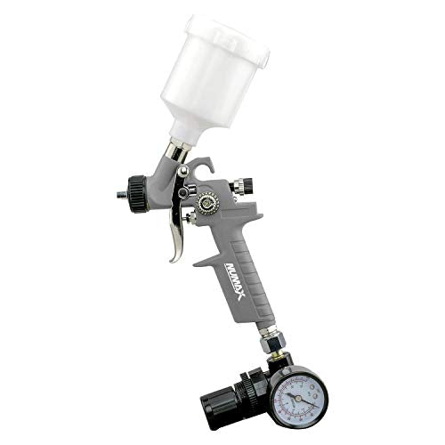 NuMax SPS08 Pneumatic 0.8 mm Tip Mini HVLP Gravity Feed Spray Gun with 125 cc Plastic Cup - size: 0.8mm Tip, 125cc Cup