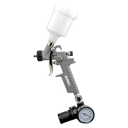 NuMax SPS08 Pneumatic 0.8 mm Tip Mini HVLP Gravity Feed Spray Gun with 125 cc Plastic Cup - size: 0.8mm Tip, 125cc Cup