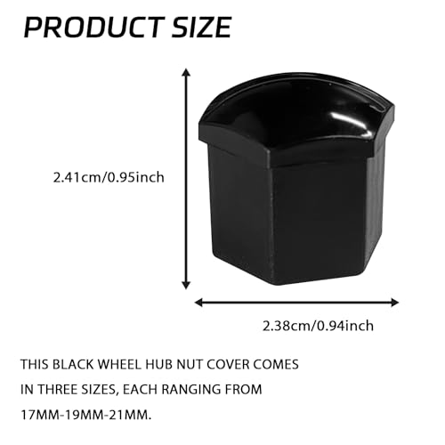 20PCS Lug Nut Covers, Rust-Proof Black Hex Lug Nut Covers with Removal Tool, Wheel Nuts Caps for Wheel Bolts Protection and Decoration, Wheel Bolts Accessories for Cars SUVs (19mm) - size: 19mm