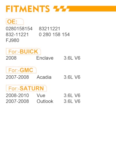 0280158154 Fuel Injectors For:-GMC Acadia 2007 2008