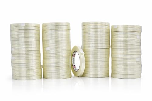 WOD UFST39 Fiberglass Reinforced Filament Strapping Tape, 1/2 inch x 60 yds. 4 Mil (Pack of 72) Filaments Run Lengthwise - size: 1/2 Inch - Pack of 72