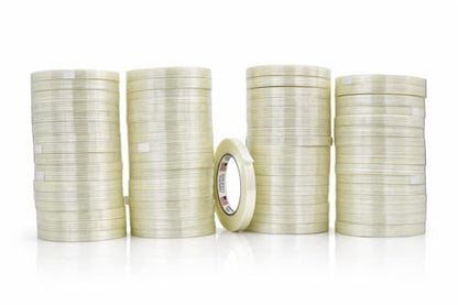 WOD UFST39 Fiberglass Reinforced Filament Strapping Tape, 1/2 inch x 60 yds. 4 Mil (Pack of 72) Filaments Run Lengthwise - size: 1/2 Inch - Pack of 72