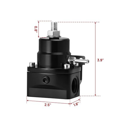 EFI Fuel Pressure Regulator Kit with Bypass Return 0-100psi Pressure Gauge AN6-6AN Fuel Line Hose Fitting Connectors Kit Adjustable Universal Aluminum