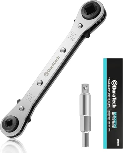 DURATECH 4 IN 1 HVAC Service Wrench, 3/16", 1/4", 5/16", 3/8" - size: 1PC Flat Service Ratchet Wrench