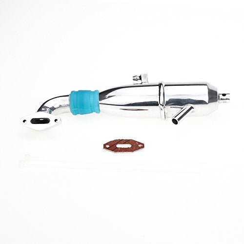 Exhaust Pipe Tubing Tuned Side Right Hand Muffler Pipe Spring with Manifold HPI HSP Losi Axial Kyosho 1/10 Nitro RC Model car,Cojoys