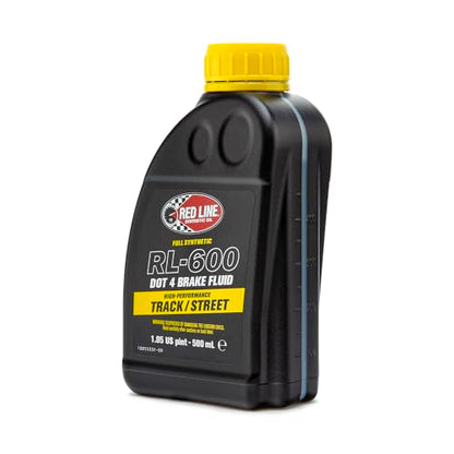 Red Line (90404) RL-600 High Performance Track/Street DOT 4 Brake Fluid - 500 Milliliter (2 Pack) - color: RL-600 Track and Street, size: 2 PACK