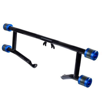 Advanblack Protek Two Step Highway Peg Crash Bar with CNC Slider Fit for 2014-2025 Harley Touring Road Glide Street Glide Electra Glide – Engine Guard Performance Upgrade (Blue CNC w/Carbon Inlay) - color: Blue CNC w/ Carbon Inlay