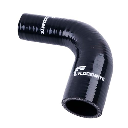 Silicone Reinforced Turbo/Intercooler/Intake Piping Coupler Industrial Hydraulic Hoses 4-Ply(5.4mm) (90 Degree ID 1" -1 1/2" inch (25mm-38mm)) - style: 90 Degree ID 1" -1 1/2" inch (25mm-38mm) Black