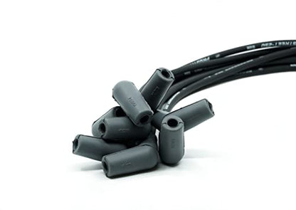UPP - PROSTREET-Black 8mm Silicone High Performance Racing Universal V8 Spark Plug Wire Set-250 ohm Core-135 Degree Boots-Wire Stripper/Crimper Included Fits Chevy and Ford V8 Engines