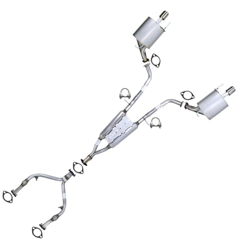 Northeastern Exhaust | Stainless Steel Front Y-Pipe, Resonator and Pair of Mufflers Exhaust System Kit Compatible for Infiniti M37 2011-2013 3.7L | Free Gaskets and Clamps Included