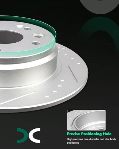 SCITOO Rear Brake Kits Slotted Brakes Rotor Brakes Pads:31286;D536 - size: Rear 31286 + D536 [2+4PCS]