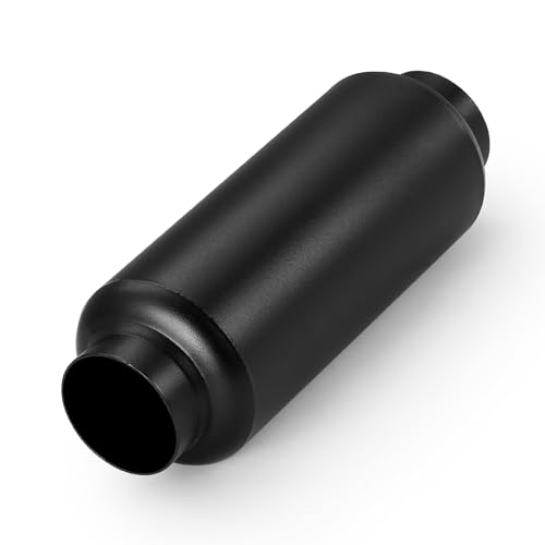 2.5" Inlet Exhaust Resonator, 2.5" Outlet 11.5" Overall Length Stainless Steel Performance Muffler, Straight Through Design, Weld-On, Universal for Car Truck, Black - color: Black, size: 2.5" inlet 11.5" Overall Length(4" wide)