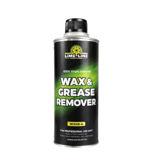 LiME LiNE Wax and Grease Remover – Multi-Surface Paint Prep Cleaner for Auto Body, Metal, Plastic, Fiberglass – Fast-Drying Solvent Degreaser Removes Wax, Tar, Adhesive & Contaminants (1 Pint) - size: 16 Fl Oz (Pack of 1)