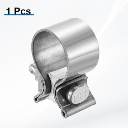 HARFINGTON 410 Stainless Steel Exhaust Clamp 1.57" Butt Joint Narrow Band Muffler Seal Exhaust Narrow Lap Butt Clamps for Pipes Mufflers Converters System Repair, Silver - size: Range 40-48 mm, Band Width 30mm