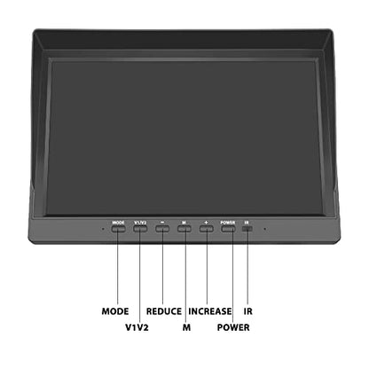 Hikity 10 Inch Small Monitor Screen Video Displays Quad Split HD Screen - size: 10 Inch+Car Charger