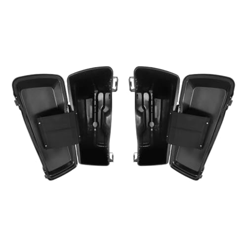 TCMT 5" Stretched Extended Saddlebags Fit For Harley Touring 1994-2013 - color: Matte Black Chrome Latches