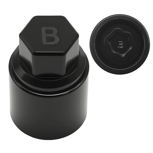 B-Wheel Locking Nut Key, Replacement for Toyota Tacoma, 21mm Wheel Lock Nut Socket Adapter, Anti-Theft Lug Removal Tool - color: Black, size: Socket B 21mm