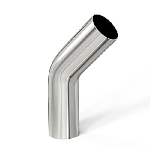 GASHER 1PCS 45 Degree Aluminum Alloy Tube Intercooler Pipe Air Intake Tube 3"OD, Leg Length 4" (100mm) - color: 45 degree, size: 3"OD (1 PC)