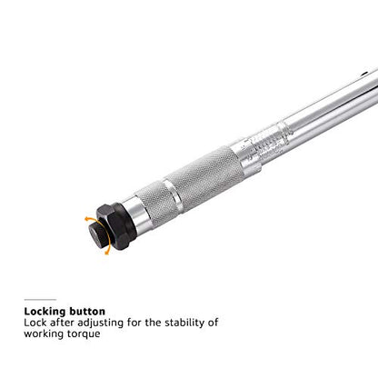 Amazon Basics 3/8-inch Drive Click Torque Wrench Ratchet, 15-80 ft.-lb, 20.4-108.5 Nm - size: 3/8-Inch, style: 15-80 ft.-lb