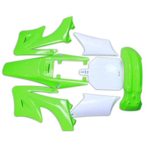 Motorcycle Full Fender Fairing Kit for Apollo 110cc 125cc 140cc 150cc 200cc 250cc Dirt Pit Bikes | Durable ABS Plastic Panels with Front, Rear Fender, Number Plate & More (Green) - color: Green
