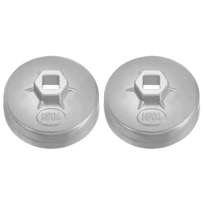 HARFINGTON 2pcs Oil Filter Cap 15 Flute 85x40x79mm (WxHxID) 1/2" Square Cup - size: 15 Flute 85 x 40 x 79mm