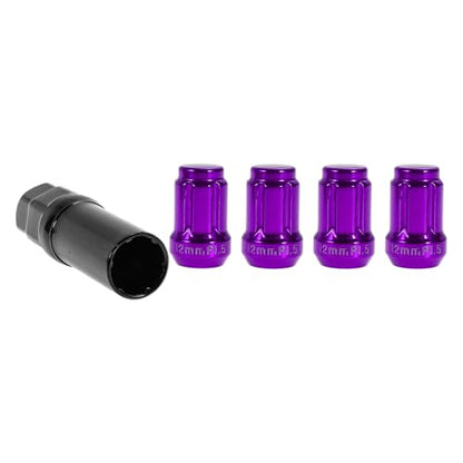 M12x1.5 Wheel Locking Nut with 1 Socket Key for Honda for Toyota Anti-Theft Tyre Tire Lock Nuts Removal Tool Purple 1 Set - color: Purple