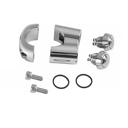 2 Buttons CNC Hand Control Momentary Switch Micro Switch - size: 1 Inch Chrome