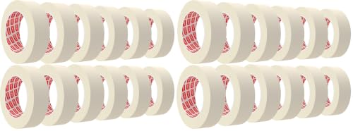 SWRT Masking Tape 1 Inch Wide x 55 Yds, 12 Rolls, White Painters Tape (Pack of 2) - size: 1 inch x 55 Yards (Pack of 2)