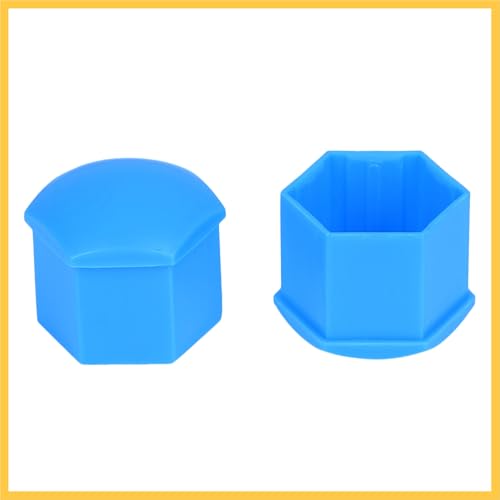 20pcs 21mm Universal Blue Plastic Car Wheel Nut Lug Hub Screw Rim Bolt Covers Dust Protection Caps with Removal Tool Clip Auto Replacement Parts