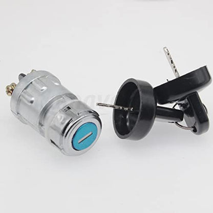 Universal 3 Wire Engine Starter Switch with 2 Keys Replacement Parts Fit for Honda Motorcycle, Scooter, Truck, Tractor, Forklift, Agricultural Modified Car etc.